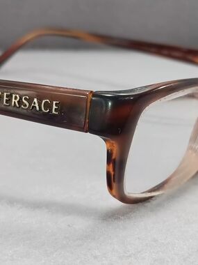 Vtg Versace Eyeglasses Frames MOD 3071 Amber Brown Italy 53/17/135 Y2K Retro